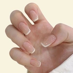 Short French Tips Press On Nails